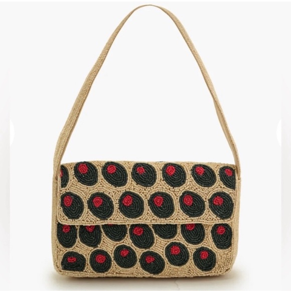 America & Beyond Handbags - Viral Olive Beaded Shoulder Bag America & Beyond
